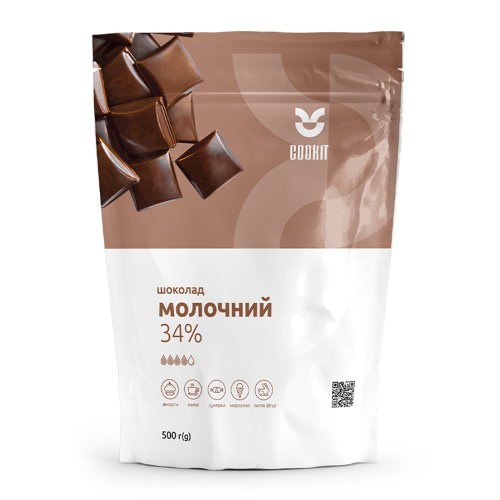 Шоколад молочний 34%