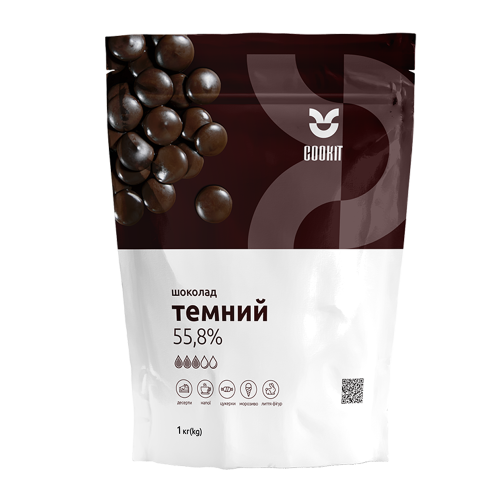 Темний шоколад в калетах 55,8%