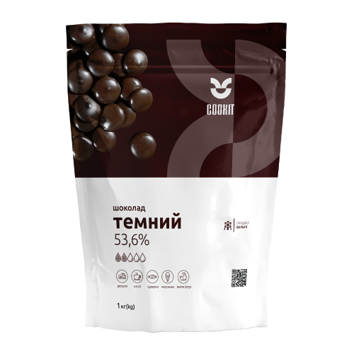 Темний шоколад в калетах 53,6 %
