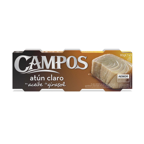 Тунець альбакор у соняшниковій олії 3х70 г, CAMPOS, 210 г, SIA-310107002